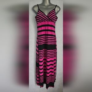 NO BOUNDARIES Womens Striped Maxi Dress L